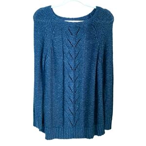 Cozy Casual Navy Blue Tunic Pullover Sweater | Med Large